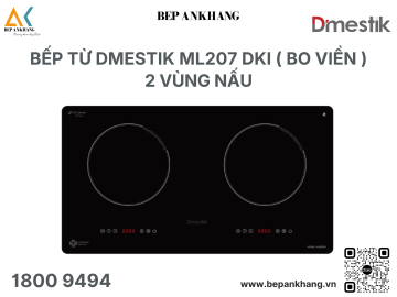 Bếp từ 2 vùng nấu Dmestik - ML207 DKI ( bo viền )